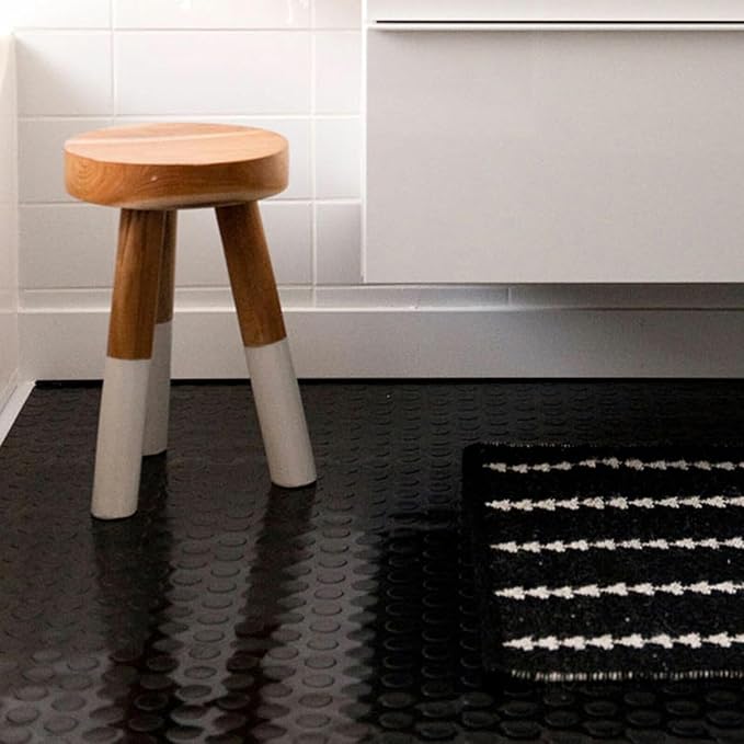 Heavy Duty Coin-Grip Rubber Flooring Roll 4x6 FT, Multi-Purpose Waterproof Anti-Slip Floor Mat, Easy to Clean Under Equipment, Mats for Garage, Gym, Stable, Basement, Kennel