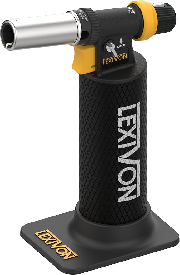 LEXIVON Butane Blow Torch, Heavy-Duty Refillable Lighter with Adjustable Flame and Pro-Grade Aluminum Tank | Ideal for Soldering and Kitchen Tasks (LX-761)