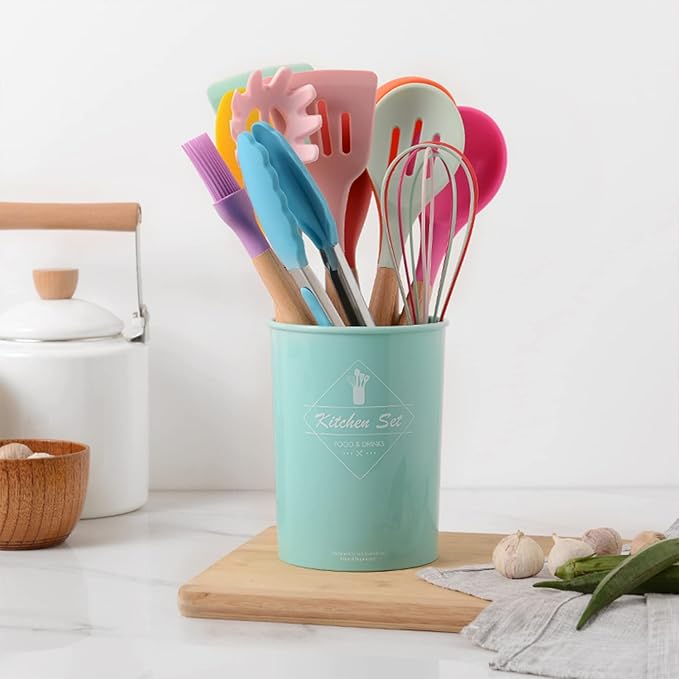 Silicone Kitchen Utensils Set, 12-piece Silicone Cooking Utensils Set Non-stick Cookware Is Heat-resistant, BPA-free, Stirring Kitchen Tools Set,Spoon,Tongs,Whisk,Brush,Spatula (Colorful )