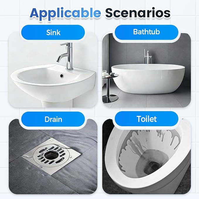 Sink and Drain Cleaner, Multi-functional Pipeline Dredging Agent, Sink Drain Cleaning Powder for Kitchen,Bathroom,Toilet,Pipe Maintenance (1)