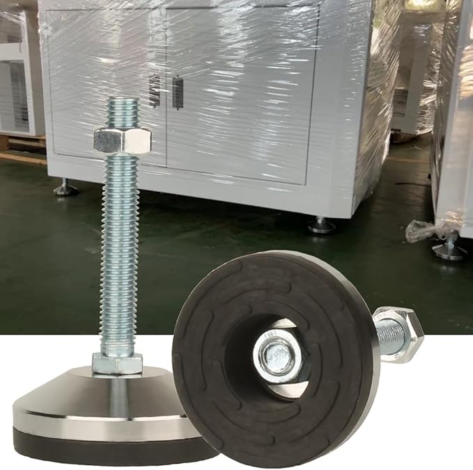 Heavy Duty Leveling Screw Leg,Leg Leveler 3.14" Dia Base,Adjustable Leveling feet M14Thread, 1700 Lb Capacity,Capacity for Workbench, Machine, Cabinet, (D80xM14x100,2 Pcs,Black)