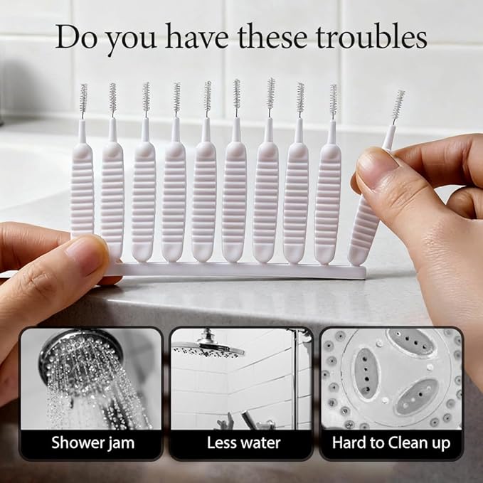 Shower Head Cleaning Brush for Small Hole, 2026 Upgrade Gap Hole Anti-Clogging Cleaning Brush, Multifunctional Shower Head Cleaning Brushes for Household Bathroom (10 Pcak)