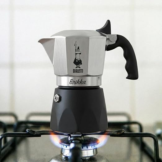 Bialetti Brikka Moka Pot Stovetop Espresso Maker – Crema-Rich Italian Coffee Maker, 2 Espresso Shots (3.4 oz / 100 mL), Black