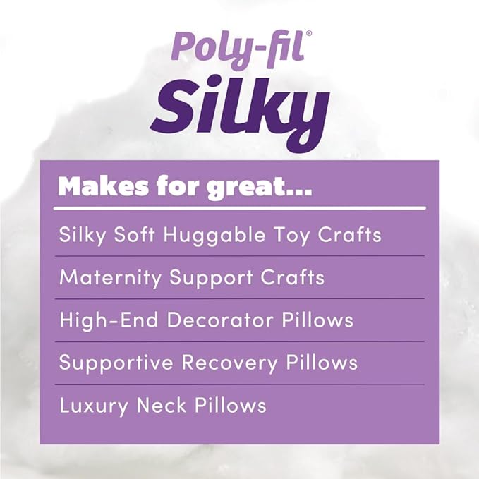 Fairfield Silky Poly-Fil, Premium Polyester Fiber Fill, Soft Pillow Stuffing for Peaceful Sleep, Stuffing for Stuffed Animals and Toys, 5 lb Box