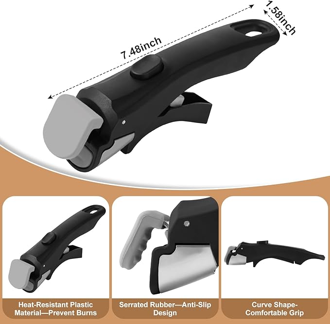 Wayona Removable Handle for Pots and Pans Black - Universal Detachable Pan Handle - Heat-Resistant Plastic, Stainless Steel, Silicone - Gray