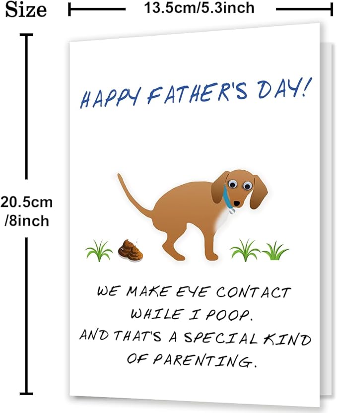 Ziwenhu Dog Dad Fathers Day Card Gift for Men, Funny Father’s Day Card from Dog Dad, Best Dog Dad Cards Gifts from Son, Dog Dad Card with Envelope