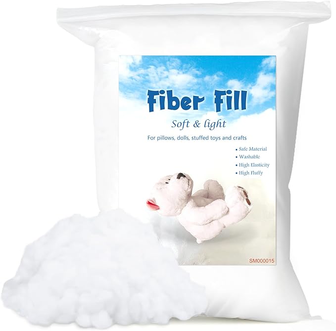 Jmuiiu 2.86lb Premium Polyester Fiberfill, Recycled Pillow Filler, High Resilience Stuffing Fluff Fiberfill for Pillow Stuffing for Crafts Home Decors Projects