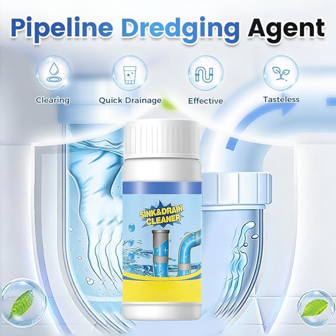 Sink and Drain Cleaner, Multi-functional Pipeline Dredging Agent, Sink Drain Cleaning Powder for Kitchen,Bathroom,Toilet,Pipe Maintenance (4)