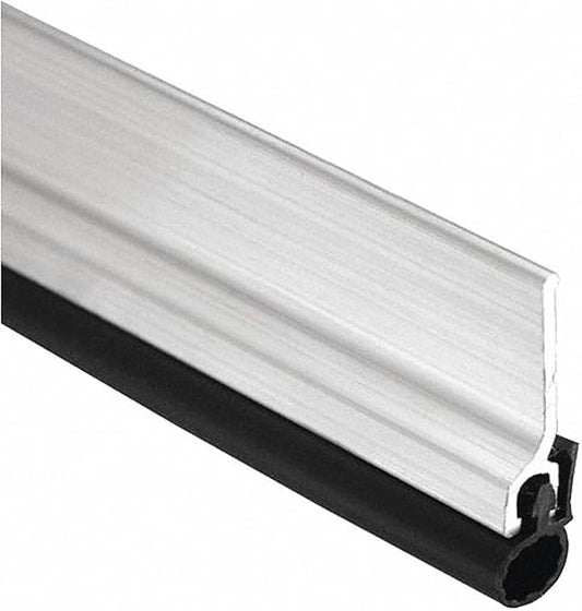 Pemko Door Jamb Weatherstrip Kit with Screws, Mill Finish Aluminum with Black Silicone Insert, 7/8”W x 3684"L x 1/4"H