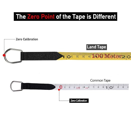 LAND 330FT/100M Heavy Duty Fiberglass Tape Measure - 1/2-Inch Wide, Dual Inch/Metric Scale, Durable Open Reel Measuring Tape for Surveying, Engineering, Runway Construction