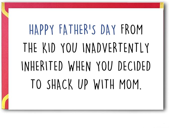 Funny Father's Day Card for Step Dad, Unique Step Dad Father Day Gifts Card from Daughter, Happy Father's Day Step Dad from Wife