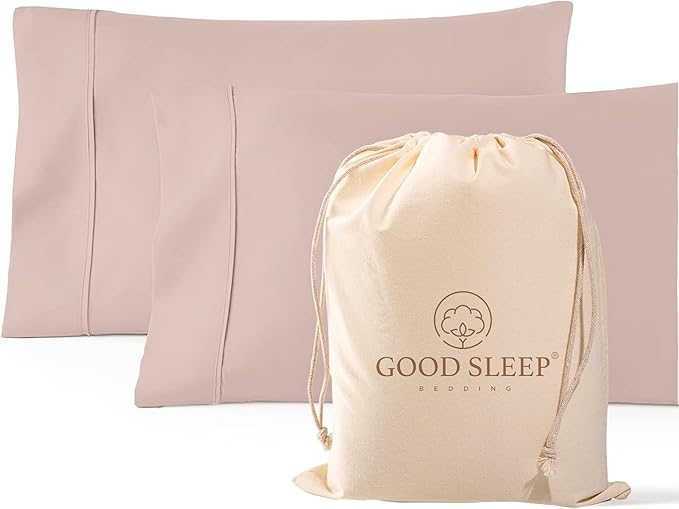1000 TC Blush King Pillowcases Set of 2 100% Egyptian Cotton Pillow Cases with Long Staple Cotton & Sateen Weave, Silky Soft Hotel - Like Bed Pillow Covers for Comfy Sleeping, Snug Fit