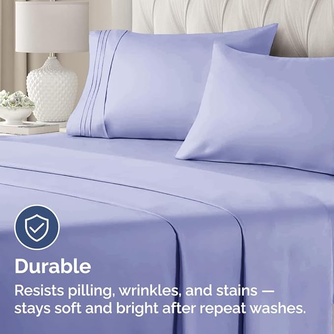 Standard Pillow Cases Set of 2 - Ultra-Soft Hotel Quality Pillowcase Covers - Comfy & Wrinkle Free - Stain and Fade Resistant - Machine Washable Pillow Protectors - 2 Piece Set - Standard Lavender