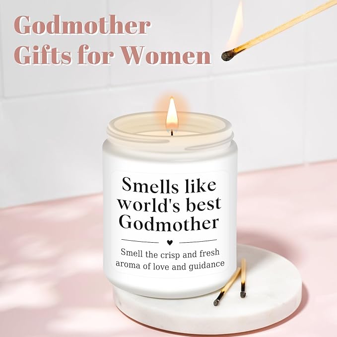 Homsolver Godmother Gifts from Godchild, Godmother Proposal Gift,Mothers Day Birthday Christmas Gift for Godmother's, Godmother's Scented Candles