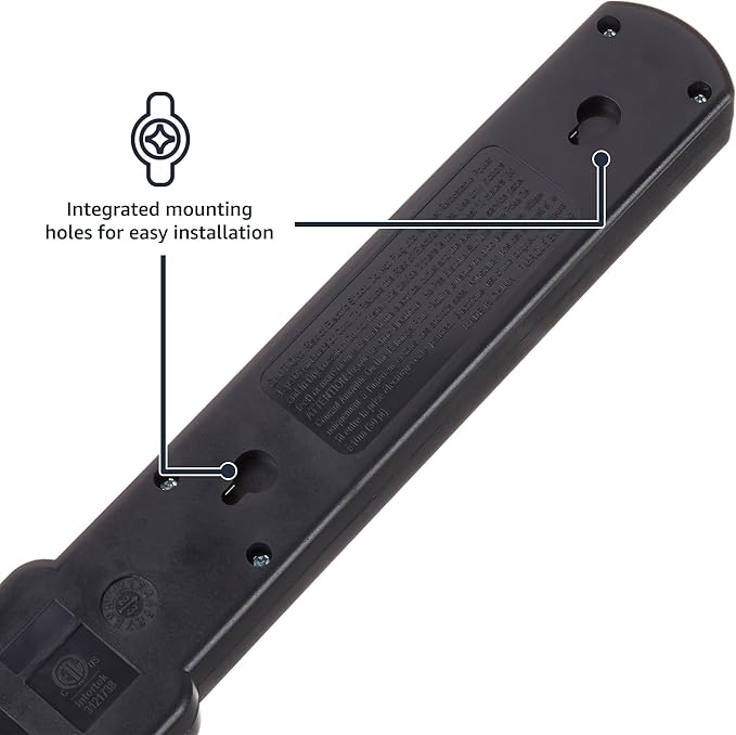 Amazon Basics 6-Outlet Surge Protector Power Strip with 200J Protection, Circuit Breaker, 2ft Extension Cord, Black, 20-Pack