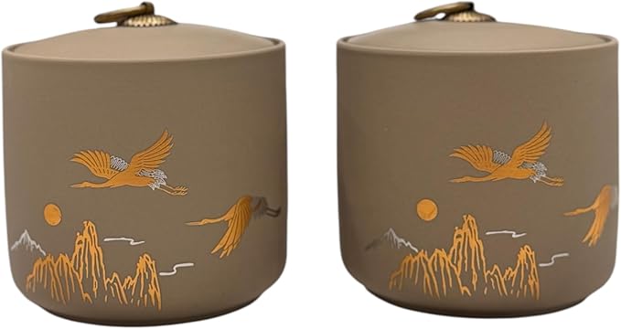 Bare & Balanced Ceramic Canister with Airtight Lid – Premium Kitchen Storage Jar | Crane & Mountain Design | Storage for Dry Goods | Gift-Ready Box