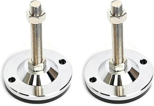 Furniture Levelers,2-Pack, Machine Leveling Feet 3.9" Base,M14 Thread,1200 Lb Capacity Black Adjustable Heavy Duty Leveler Feet Solid Machined Steel with Thick Rubber Pad D100xM14x100
