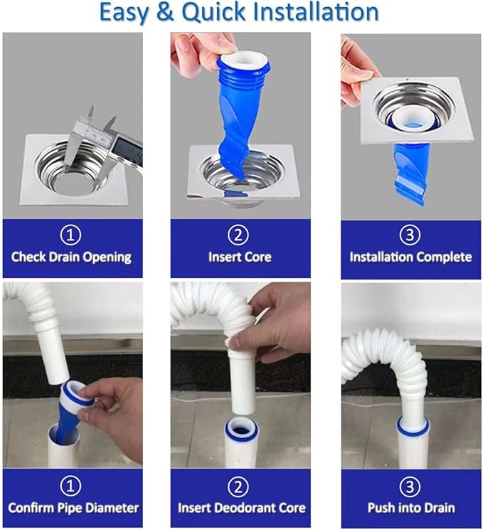 5 Pack Thickened Adjustable Silicone Floor Drain Backflow Preventer, Anti-Odor Sewer Core, One-Way Valve Fits 40mm to 50mm Drain Pipe, Deodorant Seal for Bathroom Kitchen Shower