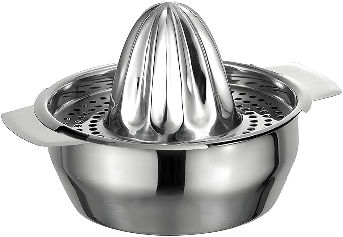 Lemon Orange Squeezer, Manual Juicer Stainless Steel Citrus Juicer Hand Press Lemon Squeezer with Bowl Juicer Strainer