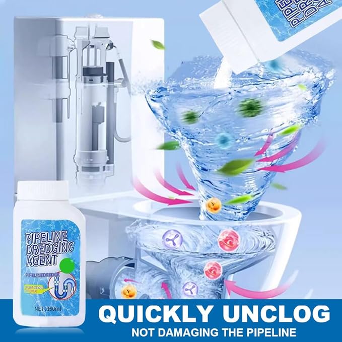 Powerful Pipe Dredging Agent, 2025 New Pipeline Dredging Agent, Drain Clog Remover, Upgrade Quick Cleaning Drains Toilet Cleaner Tool, Sink and Drain Pipe Unclogging Agent for Kitchen, Bathroom (1Pcs)