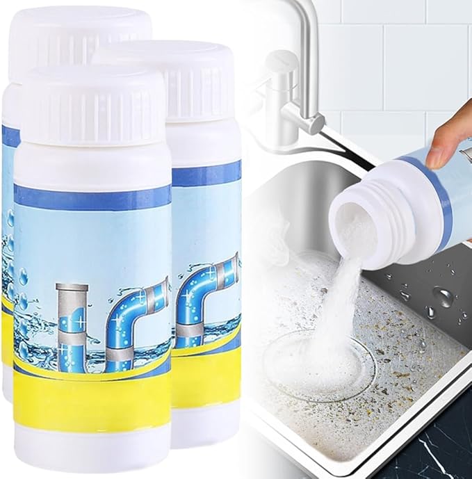 2026 Upgraded Sink and Drain Cleaner, Multi-functional Powerful Pipe Unclogging Agent Drains Cleaner Fast Foaming for Kitchen Toilet and Pipes Cleaning Tool (3Set)