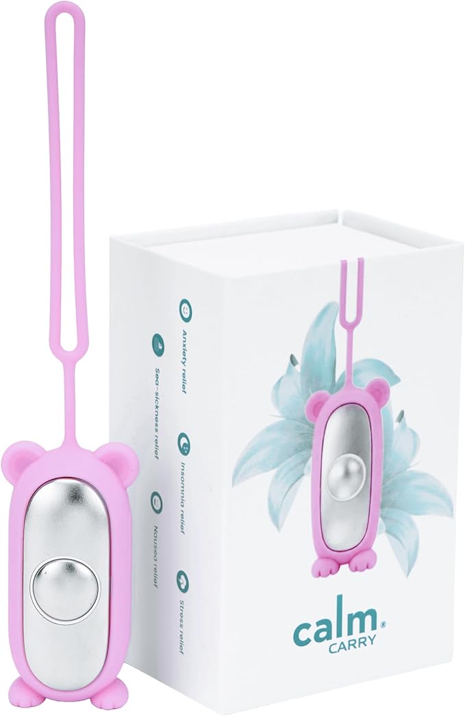 Glowco CalmCarry Mini Bear Kids Sleep Aid Device – Handheld Microcurrent Relaxation Tool, Supports Calm, Focus & Gentle Relief, USB Rechargeable, Portable Wellness Device for Children (Pink)