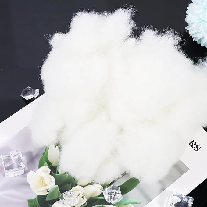Polyester Fiber Fill, Premium Pillow Stuffing, 3 lb / 1359g Polyfill Stuffing for Cushions, Stuffed Animals, High Resilience Fiberfill for Pillows, Bedding, Home Decor Projects
