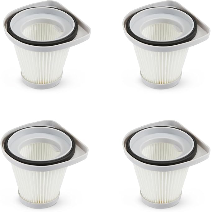Amazon Basics Washable Replacement Filters for 2-in-1 Corded Stick Vacuum Cleaner ONLY (not for Other Models), 4-Pack, White
