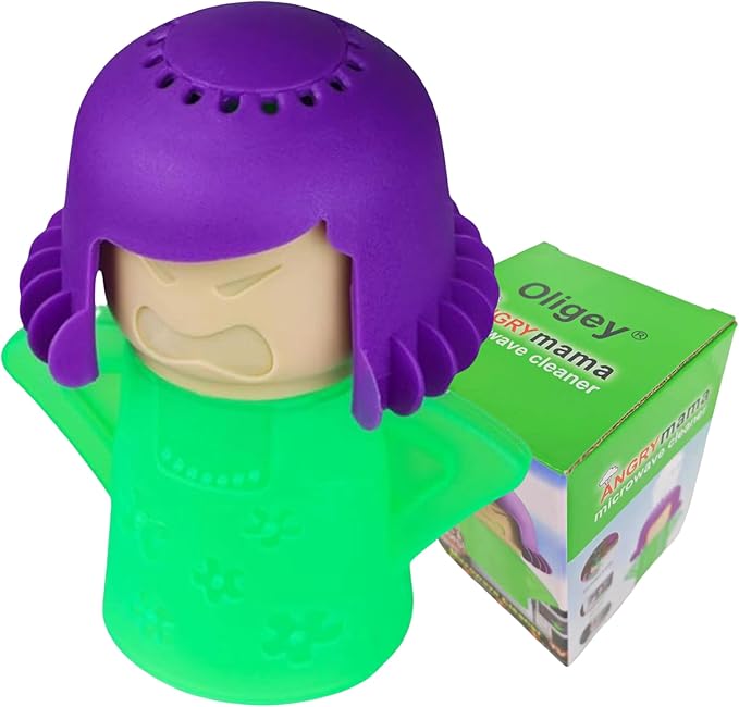 Microwave Steam Cleaner Make Your Heater Sanitary without Fussy or Heavy Duty,Angry-Mama Durable Plastic Kitchen Cleaning Gadget Cleans Kitchenware Simply by Mad Steamin and Packed as Fun Gift