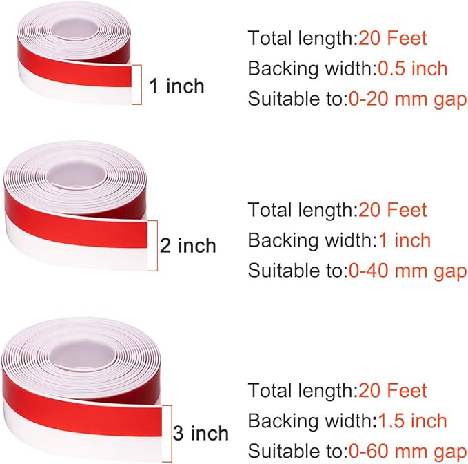 TORRAMI Wide Silicone Weather Stripping 3 inch Width 20 Feet Length, Draft Stopper Seal for Barn and Garage Door Under Bottom,Top, Sides, White
