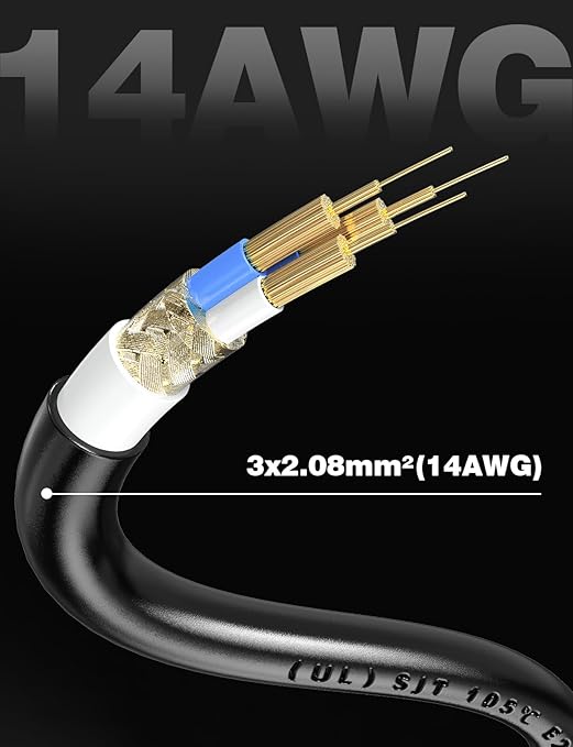 Ancable Power Station Charging Cable 3FT, 14AWG Fast Charging Cable Compatible with Ecoflow Delta/River Series, Bluetti EB3A, Anker 757/767, 125Volt 15A Universal AC Power Cord
