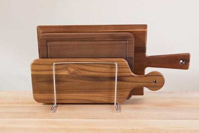 Small Cutting Board Organizer, Lifetime Stainless Steel Stores 1" Thick Baking Pans and Sheets, Fits in Cabinets