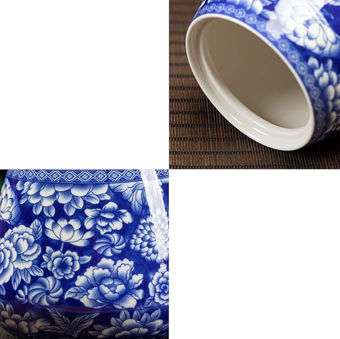 Ceramic Blue and white Sealed Coffee Food Storage Jar Canister with Lid