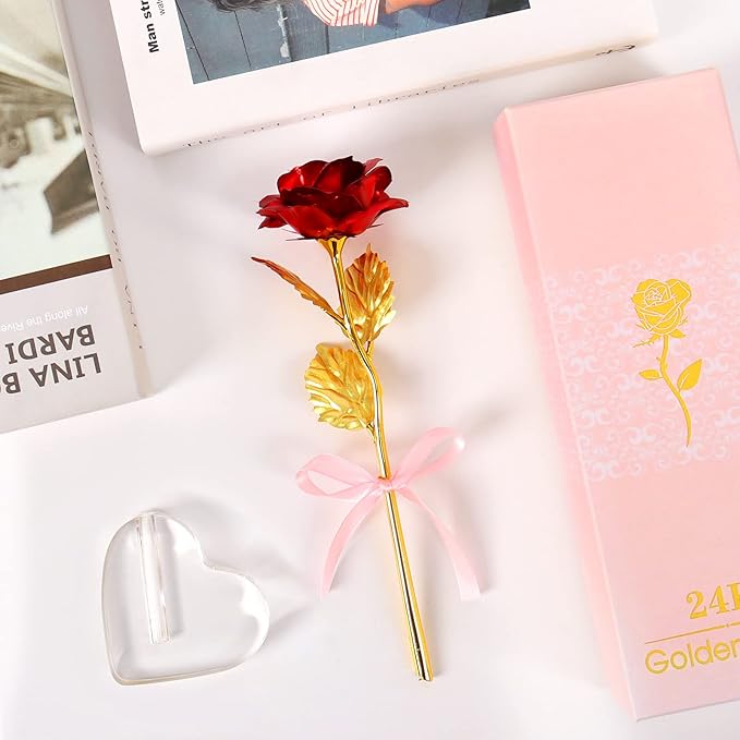 Mothers Day Mom Gifts for Women Grandma, Artificial Forever Birthday Flowers Galaxy Glass Eternal Roses with Heart Shaped Crystal Vase, Mother's Day Anniversary Wedding Rose Gifts for Wife Sister