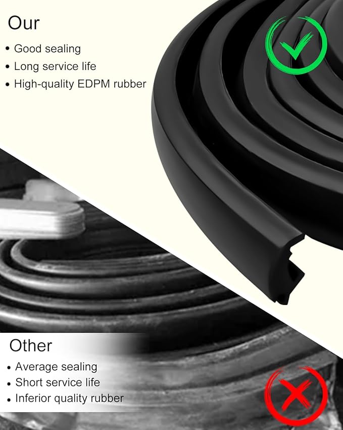 RV Window Seal - 5/16" x 9/16" inch Waterproof Rv Rubber Seal Strip, Car Window Glass Edge Weather Stripping, Windshield Locking Gasket for Camper Marine Boat Truck, 20FT