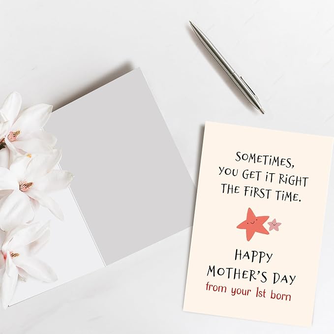 Spercy Funny Mother's Day Card from First Born, Funny Mothers Day Card From The Oldest Child, Sarcastic Mothers Day Gift from Daughter Son