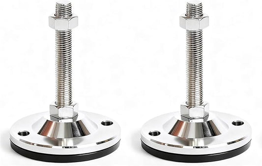 Extra Heavy Duty Adjustable Leveling Feet, Machine Leveling Feet Anti-Slip Shock Absorption 6600 lb Capacity, 2 Pcs Black (M20 Thread),Bolt-Down Base for Industrial Workbench Machinery,D120xM20xH200