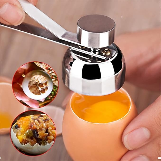 Metal Eggshell Cutter Egg Opener Shell 304 Stainless Steel Boiled Tool(D)