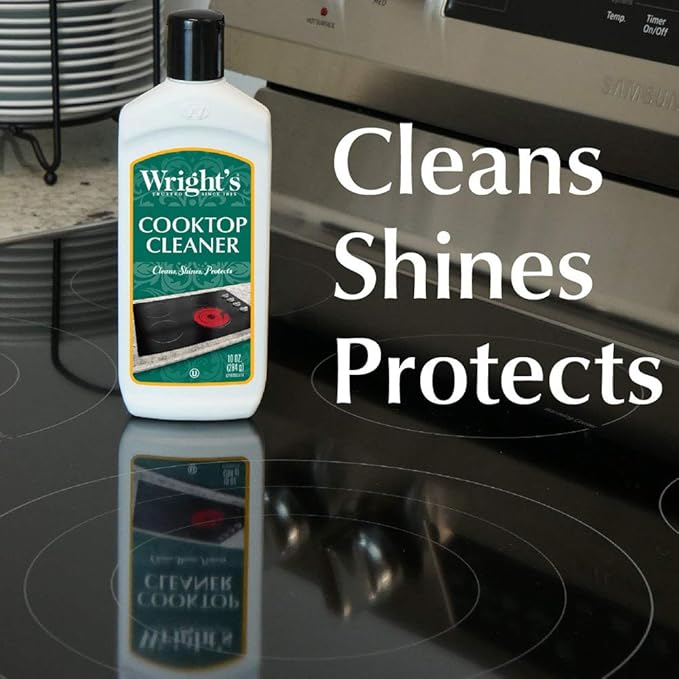 Wright's Cooktop Cleaner - Cleans and Protects Glass/Ceramic Smooth Top Ranges with its gentle formula - 10 Oz.