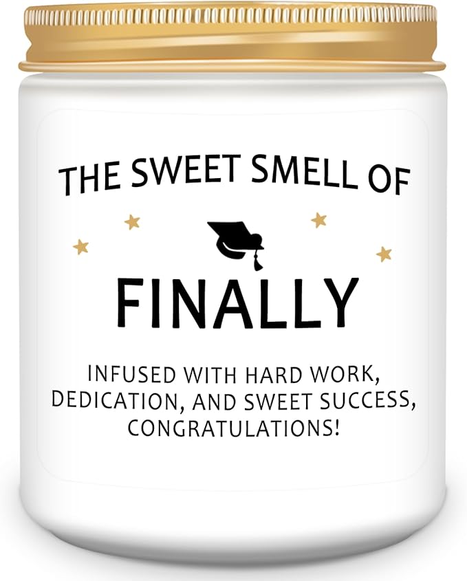Homsolver Funny Graduation Gift for Her Him, College, High School, Masters Degree, Phd, Nurse Graduation Gifts for Women & Men, Scented Candles