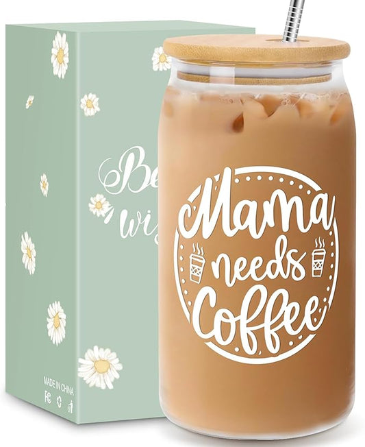 Mothers Day Gifts for Mom from Daughter Son, Unique Retirement Gifts Ideas for Women Mother In Law, Personalized Anniversary Birthday Mothers Day Presents for Mom Wife from Husband - Can Glass 16OZ
