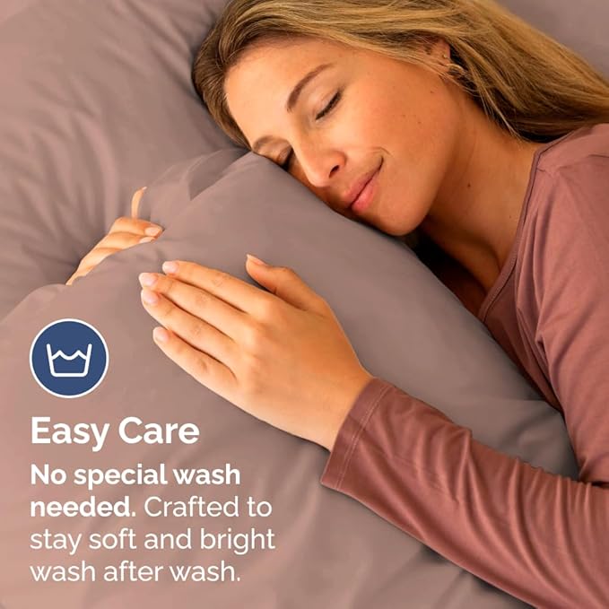 King Standard Pillow Cases Set of 4 - Soft Hotel Quality Pillowcase Covers - Comfy Bedding for Women, Men, Kids & Teens - Machine Washable Pillow Protectors - 4 Piece Set - King Standard Size Mauve