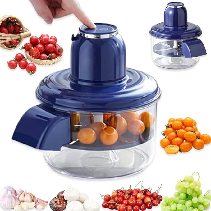 New Automatic Peeler Machine, Portable USB Rechargeable Peeling Machine,Grape Tomato Plum Cherry Skin Remover Tool，Electric Fruit Peeler Skin Remover Tool Garlic Peeler Machine (Blue)