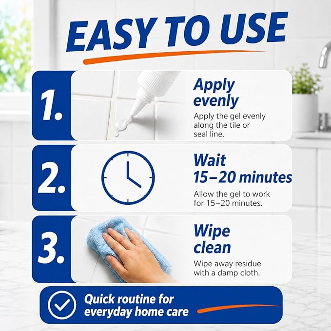 Sugelary Mold Stain Cleaning Gel, 5 Fl oz All-Purpose Household Cleaner Gel for Front Loader Seal, Bathroom Grout, Sink, Shower, Caulk, Washing Machine Cleaning Solution