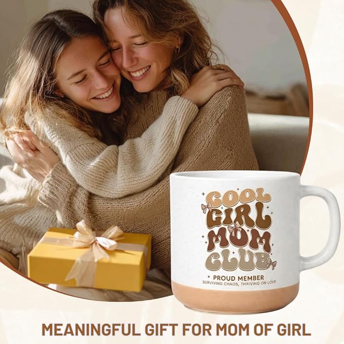 Girl Mom Mothers Day Gifts, Cute 11oz Stoneware Coffee Mug for Girls Moms, Mothers Day Gifts For a Mom of Girls, Girl Moms Mug For Hot and Cold Drinks, Dishwasher and Microwave Safe