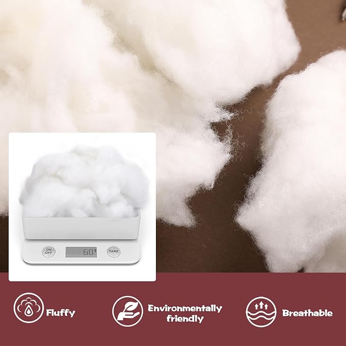 BUTUZE 60g/2.1oz Polyfill Stuffing Fiber Fill, Premium Fiberfill for Craft, High Resilience Crochet Stuffing, Small Amount Stuffing for Stuffed Animals, Cotton Batting - Small Package