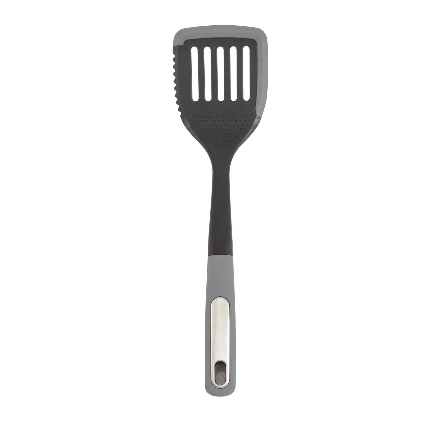 Silicone Scratch and Heat Resistance Edge Slotted Turner, Grey