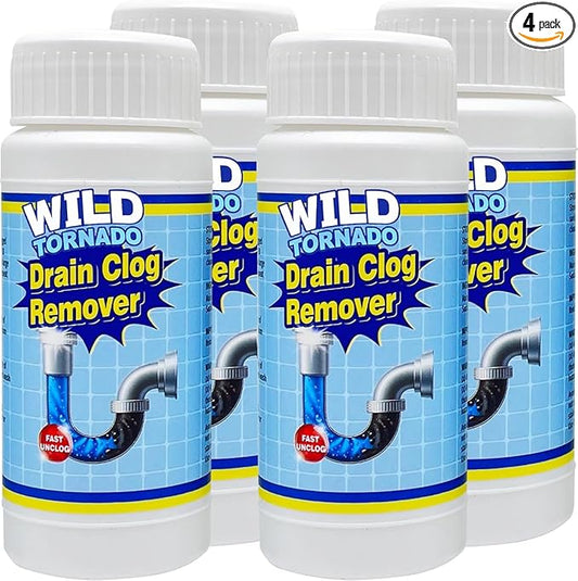 Wild Tornado Pipe Dredge, drain clog remover，Powerful Sink and Drain Cleaner, Fast Foaming for Kitchen and Pipes Cleaning Tool（4pcs）