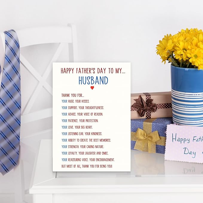 Funny Fathers Day Card Gifts for Husband, Happy Fathers Day Card from Wife, Unique Father’s Day Decorations for Men