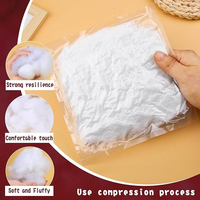 BUTUZE 60g/2.1oz Polyfill Stuffing Fiber Fill, Premium Fiberfill for Craft, High Resilience Crochet Stuffing, Small Amount Stuffing for Stuffed Animals, Cotton Batting - Small Package